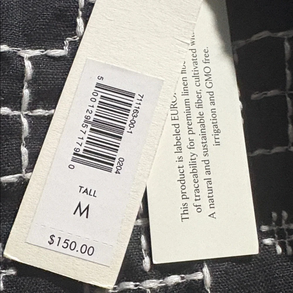 NEW Banana Republic Standard Fit Embroidered Linen Resort Shirt Sz Med/Tall